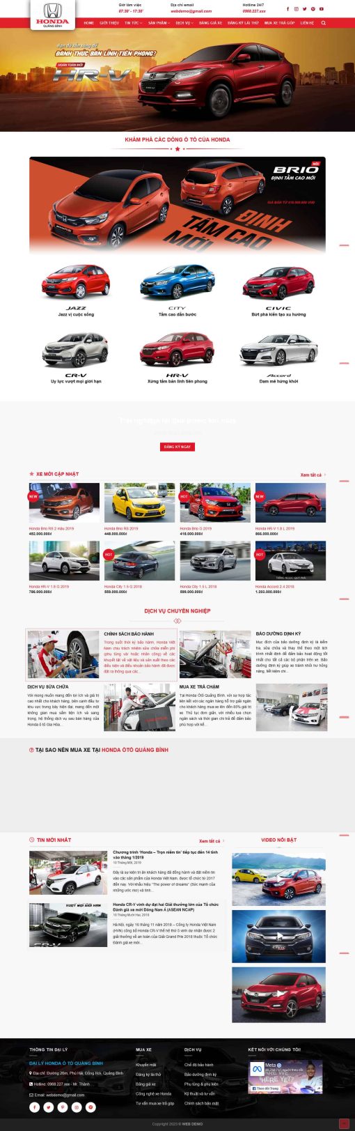 THEME WORDPRESS BÁN OTO HONDA 3