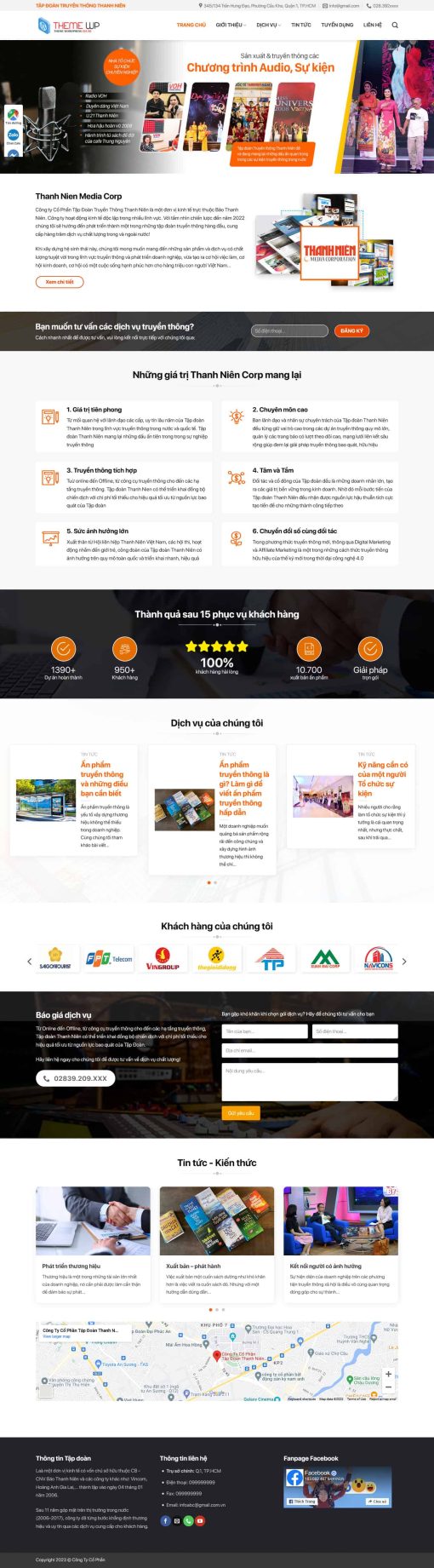 THEME WORDPRESS CÔNG TY TRUYỀN THÔNG MEDIA